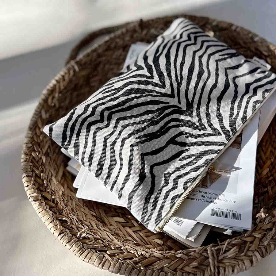 Rose In April Lili Flat Pouch Zebra Naturel available at 1love2hugs3kisses ibiza