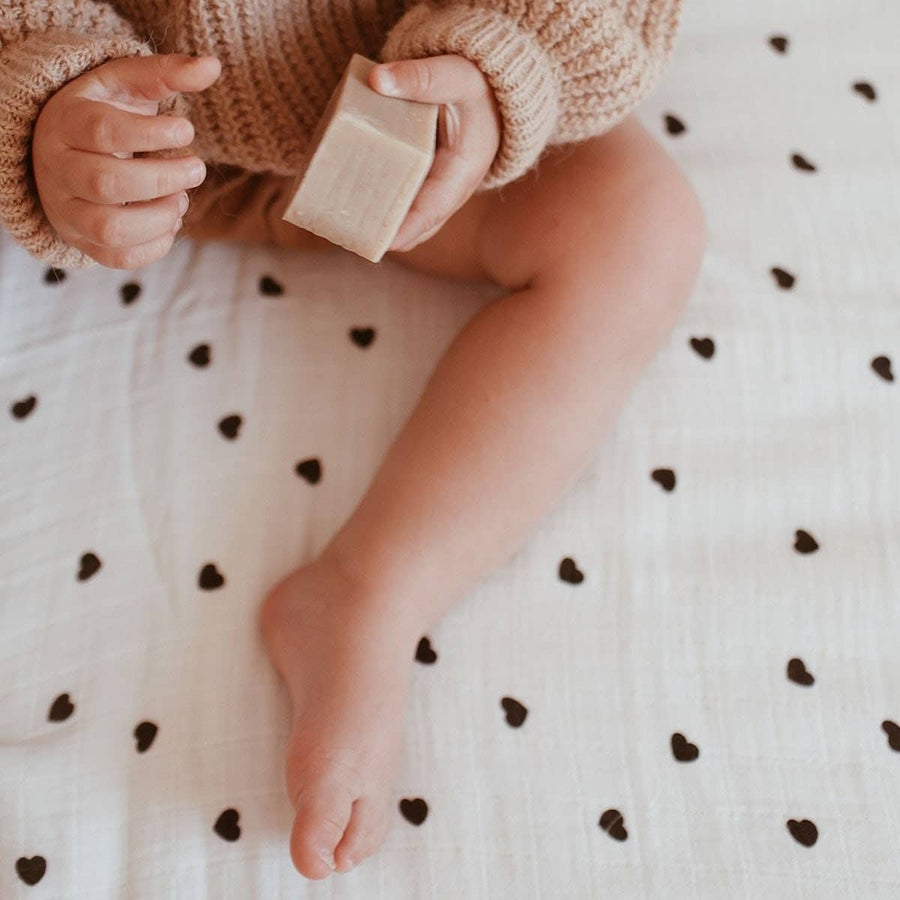 Rose in April Bianca Large Swadlle Heart - Ecru available at 1love2hugs3kisses ibiza