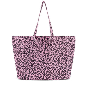 Rose in April Elisa Bag Leopard Bubble Pink – fun leopard print shoulder bag with bubble pink accents, available at 1Love 2Hugs 3Kisses Ibiza.