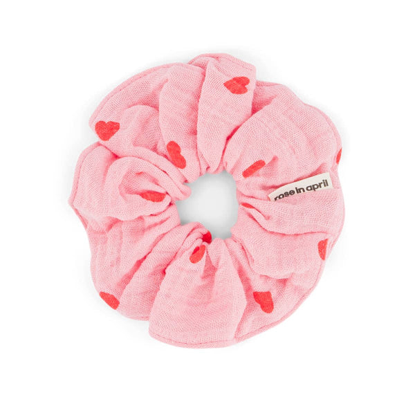 Rose in April Scrunchie Heart - Flamingo Pink available at 1love2hugs3kisses ibiza