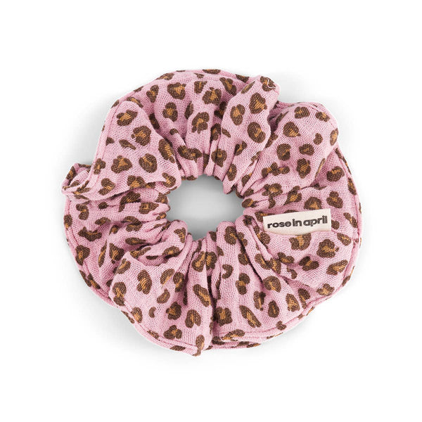Rose in April Scrunchie Mini Leopard - Candy Pink available at 1love2hugs3kisses ibiza