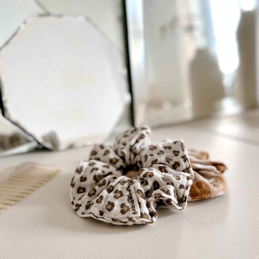 Rose in April Scrunchie Mini Leopard - Naturel available at 1love2hugs3kisses ibiza