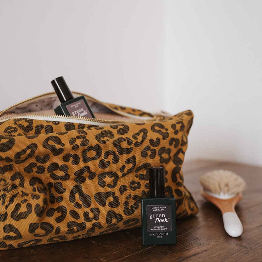 Rose in April Vic Toiletry Bag Leopard Caramel available at 1love2hugs3kisses ibiza