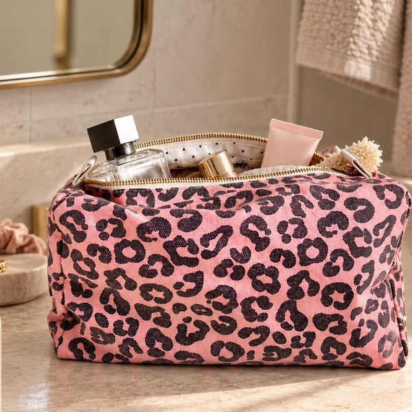 Rose in April Vic Toiletry Bag Leopard Strawberry available at 1love2hugs3kisses ibiza