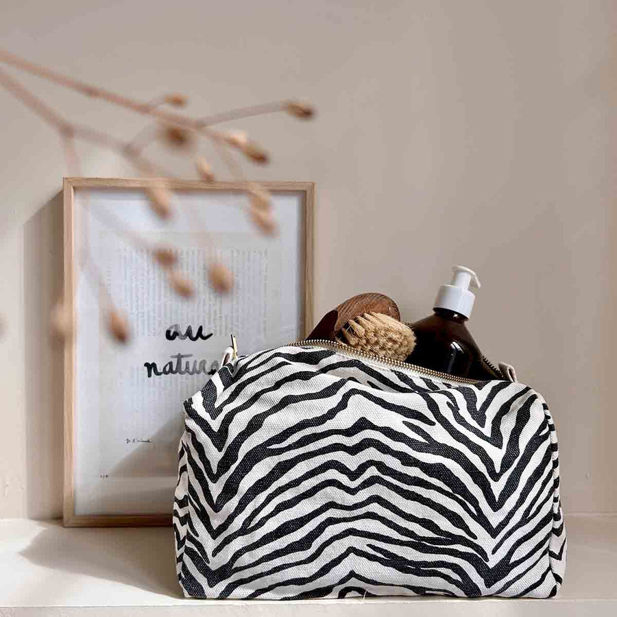 Rose in April Vic Toiletry Bag Zebra - Naturel available at 1love2hugs3kisses ibiza