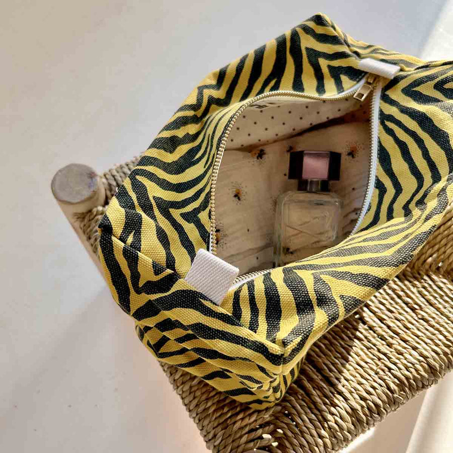 Rose in April Vic Toiletry Bag Zebra Yellow available at 1love2hugs3kisses ibiza