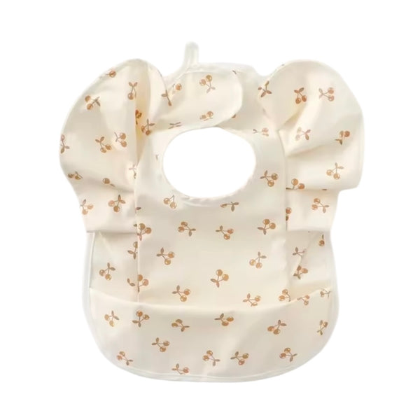 Ruffled Waterproof Baby Bib Cherry Gold From 1love2hugs3kisses ibiza