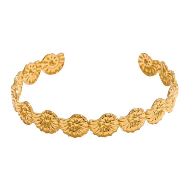 Sea Shell Cuff Bracelet - Gold available at 1love2hugs3kisses ibiza