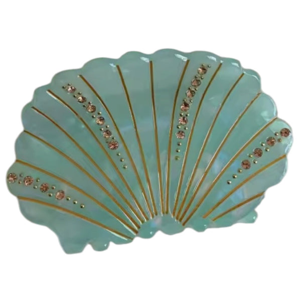 Shell Hair Claw Rhinestone - Turquoise Available at 1love2hugs3kisses Ibiza
