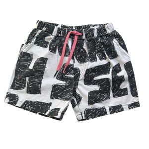 Sir Seraph Swim Short Graffiti Black white from 1love2hugs3kisses ibiza