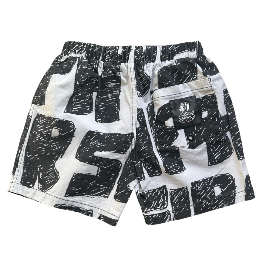 Sir Seraph Swim Short Graffiti Black white from 1love2hugs3kisses ibiza