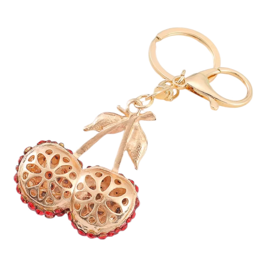 Sparkling Cherry Rhinestone Keychain – Red available at 1love2hugs3kisses ibiza