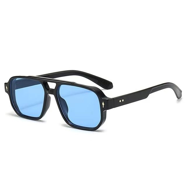 Square Double Bridge M Sunglasses Black Blue Lens available at 1love2hugs3kisses ibiza