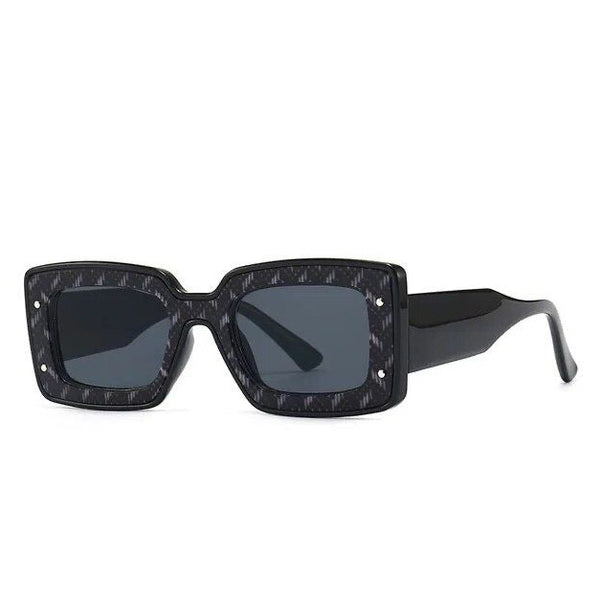 Square Retro Sunglasses - Black / Grey available at 1love2hugs3kisses ibiza
