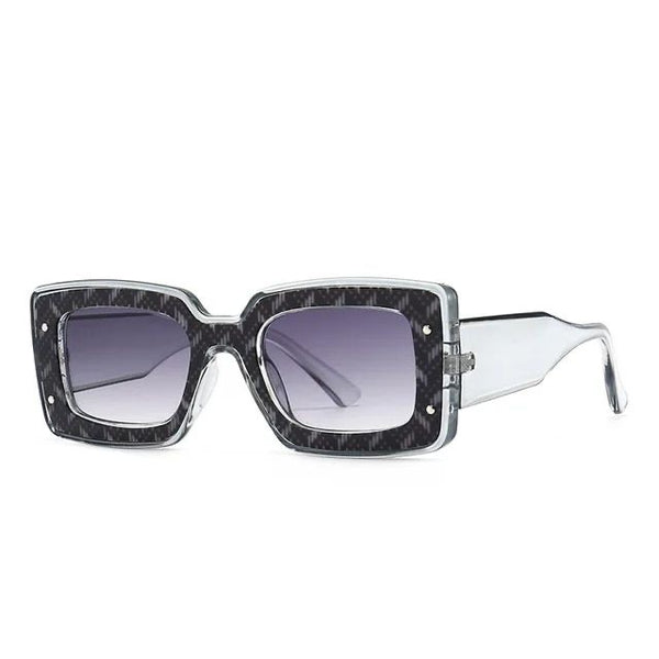 Square Retro Sunglasses – Black Marble / Grey available at 1love2hugs3kisses ibiza
