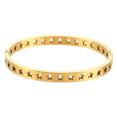 Star Bangle Bracelet - Gold from 1love2hugs3kisses Ibiza