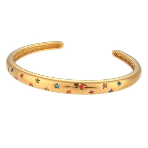 Star Cuff  Bracelet Multi Color Stars available at 1love2hugs3kisses ibiza