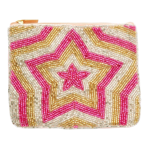 Starburst Beaded Pouch – Pink Available at 1love2hugs3kisses Ibiza