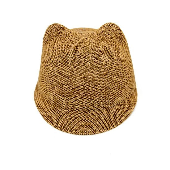 Straw Kids Hat With Ears Brown available at 1love2hugs3kisses ibiza