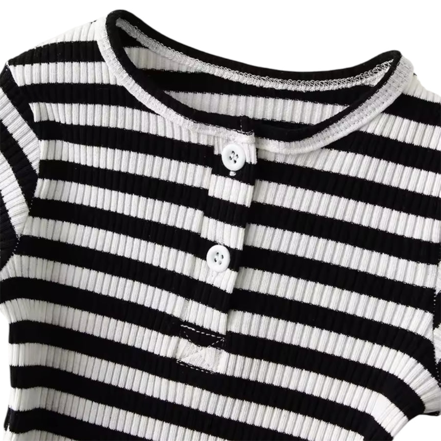 Striped Ribbed Baby 2-Piece Set – Black & White available at 1love2hugs3kisses ibiza