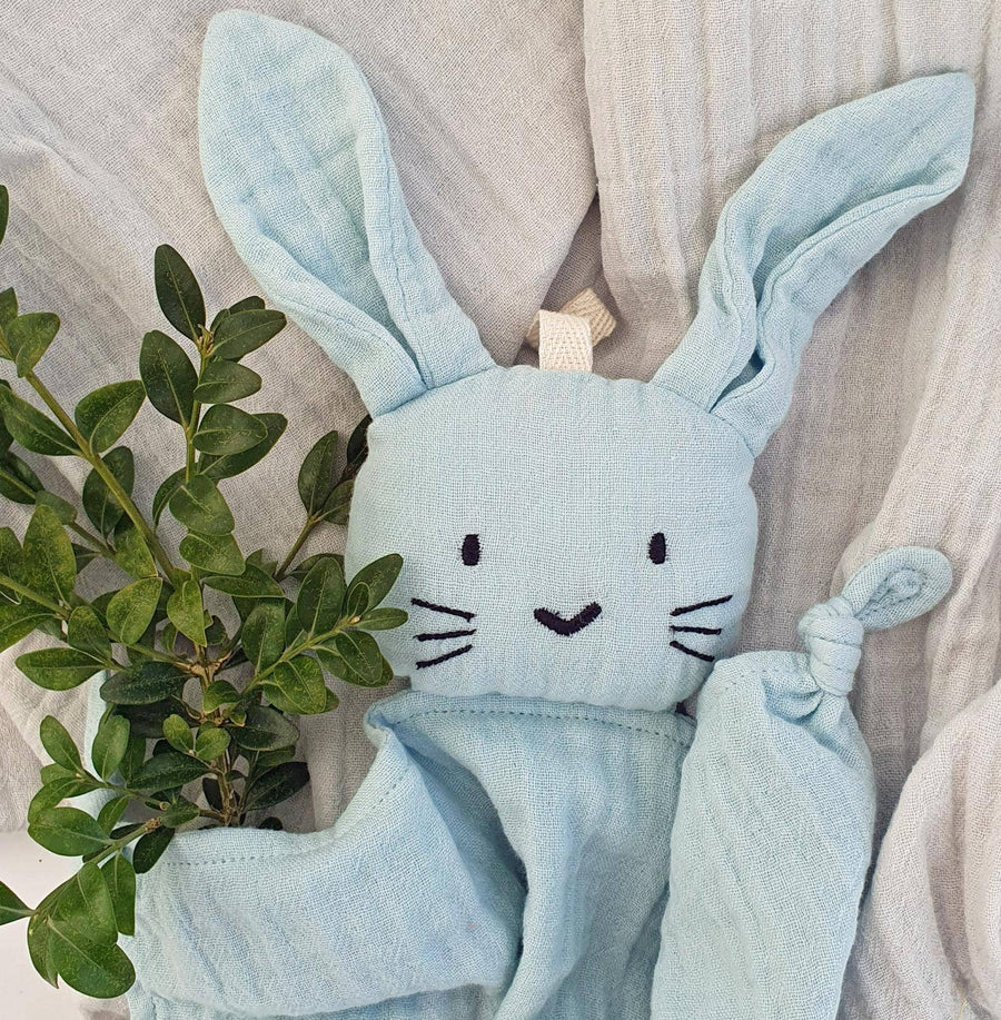 Summerville Organic Cuddly Rabbit - Ice Blue Available at 1love2hugs3kisses Ibiza