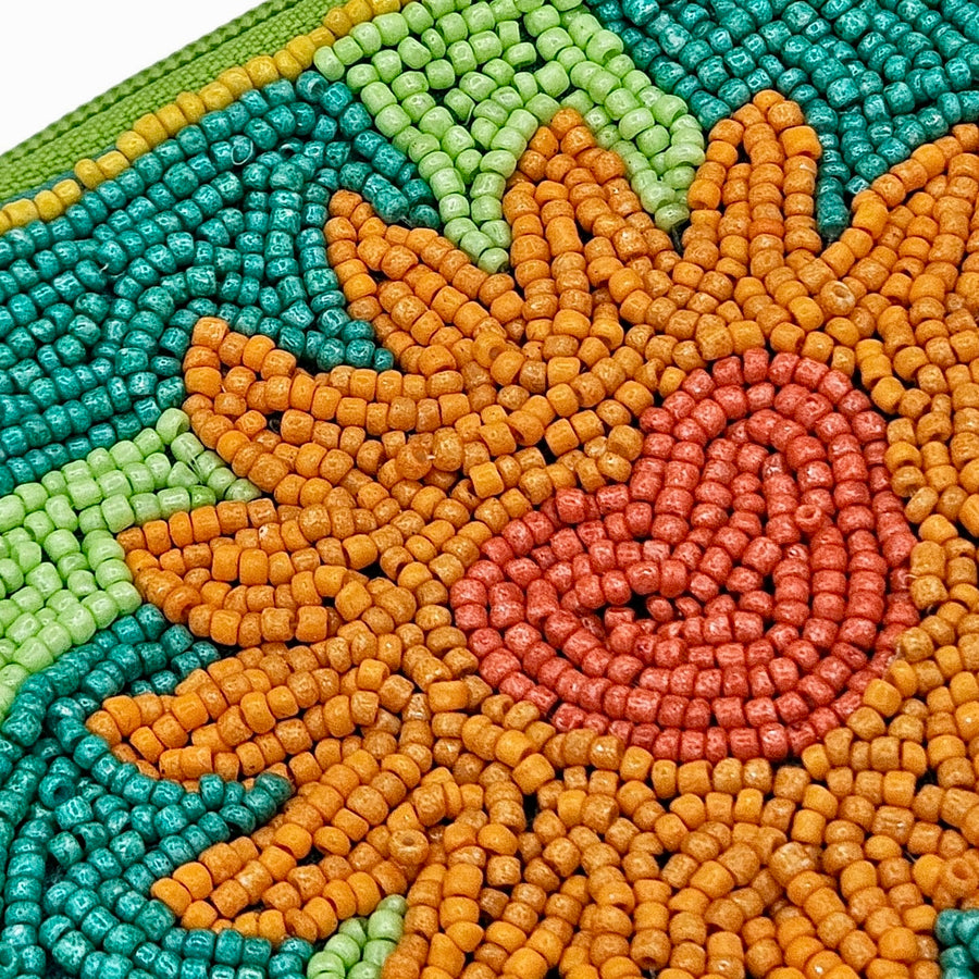 Sun Beaded Pouch - Green Available at 1love2hugs3kisses Ibiza