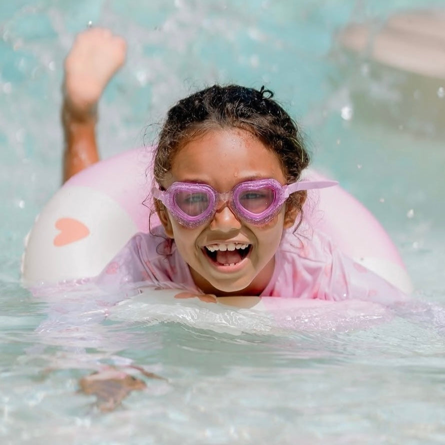 Swim Essentials Heart Swimming Goggles – Strawberry Fields Pink Available at 1love2hugs3kisses Ibiza