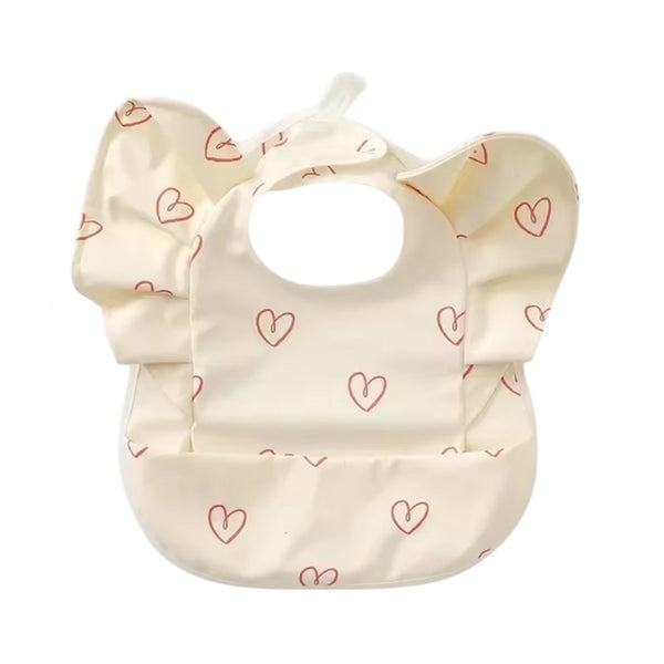 Ruffled Waterproof Baby Bib Red Hearts From 1love2hugs3kisses ibiza
