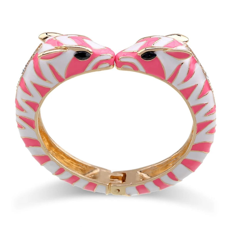 Zebra Bangle Bracelet Enamel Pink from 1love2hugs3kisses ibiza