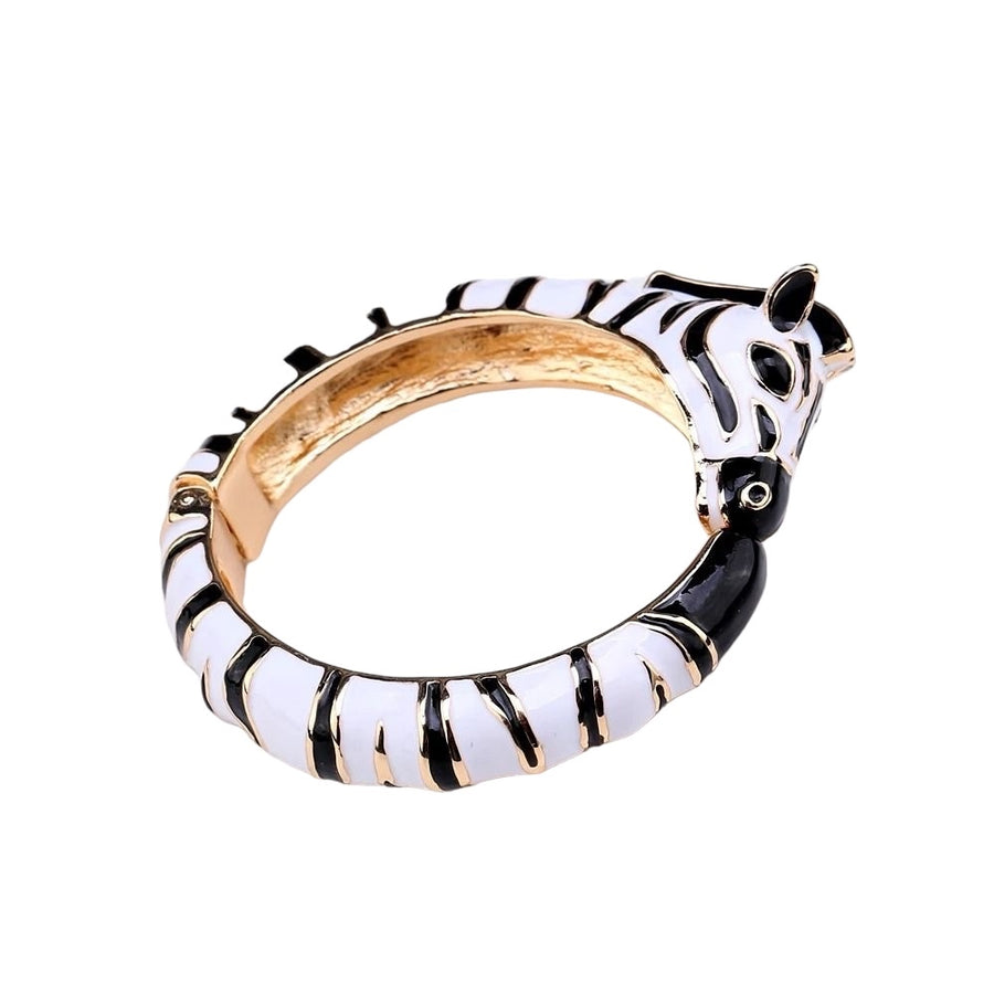 Zebra Bangle Bracelet Enamel White-Black from 1love2hugs3kisses ibiza