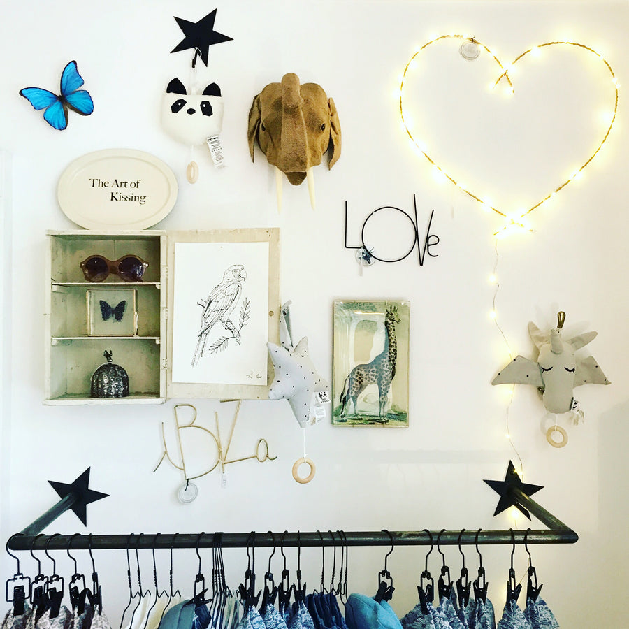 Zoé Rumeau Love Wire Word - Black available at 1love2hugs3kisses ibiza