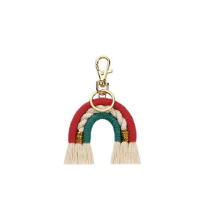 1love2hugs3kisses Rainbow Keychain Red