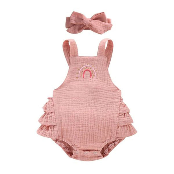 1love2hugs3kisses Baby Onesie Ruffle Pink + Bow