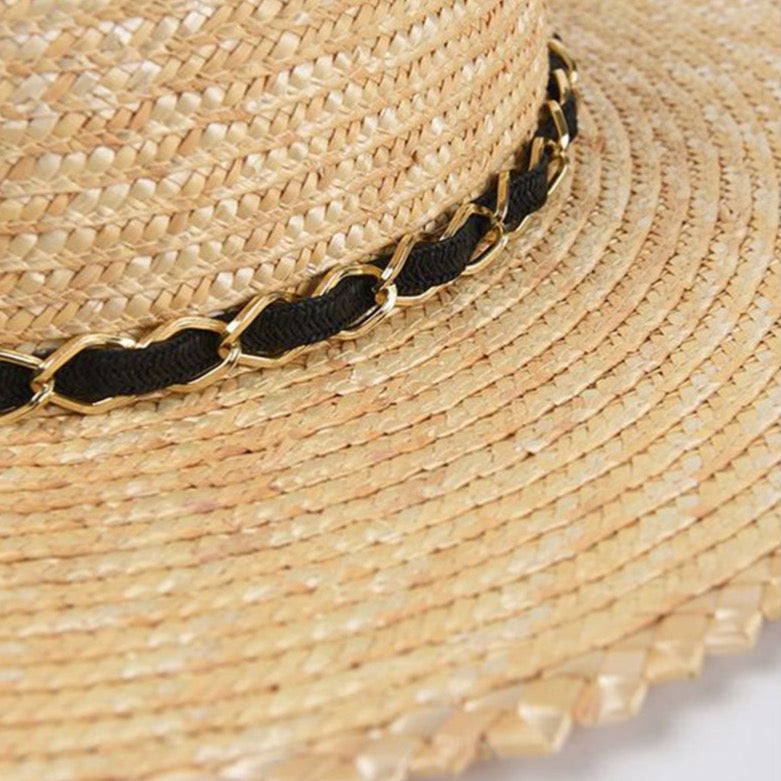 1love2hugs3kisses Straw Hat Natural with chain
