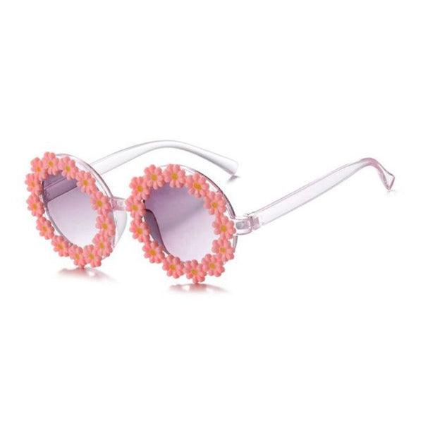 1love2hugs3kisses Daisy Flower Sunglasses Kids Pink