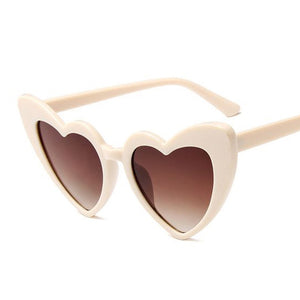 1love2hugs3kisses Heart Sunglasses Women Cream