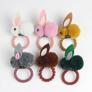 1love2hugs3kisses Plush Hair Ring Rabbits multi