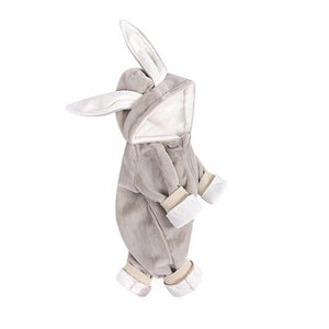 1love2hugs3kisses Baby Bunny Velour Jumpsuit Beige