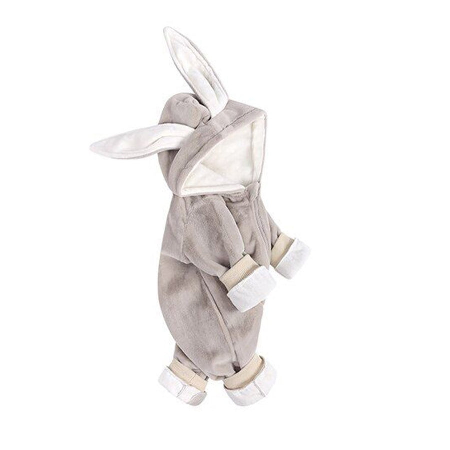 1love2hugs3kisses Baby Bunny Velour Jumpsuit Beige