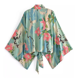 1love2hugs3kisses Kimono Tie Top Crane