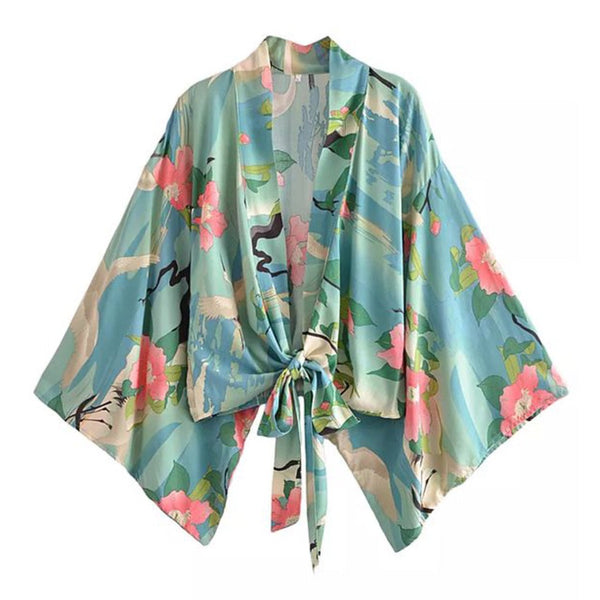 1love2hugs3kisses Kimono Tie Top Crane