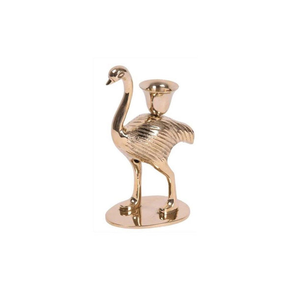 A-La Ostrich Candle Holder Gold - 1love2hugs3kisses Ibiza