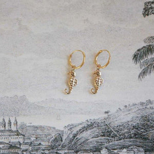 A-La Seahorse Earrings Gold - 1love2hugs3kisses ibiza
