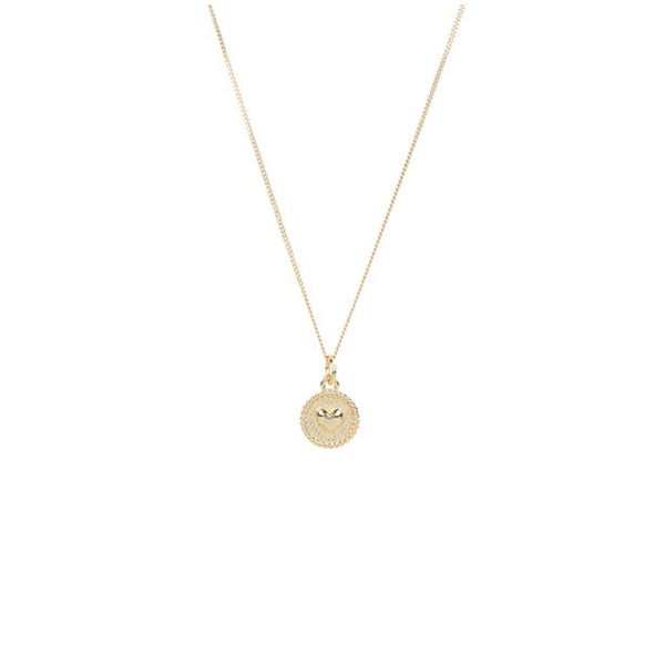A-La Small Heart Coin Necklace Gold - 1love 2hugs 3kisses ibiza