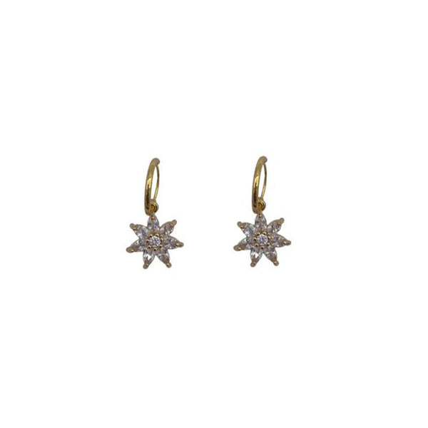 A-La Zirconia flower pair of earrings Gold - 1love2hugs3kisses Ibiza