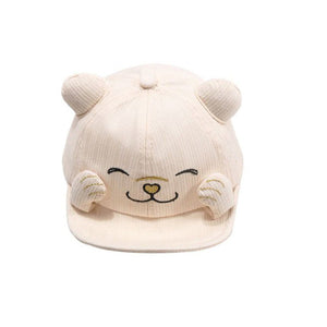 1love2hugs3kisses Cute Bear Cartoon Kids Baseball Cap Beige