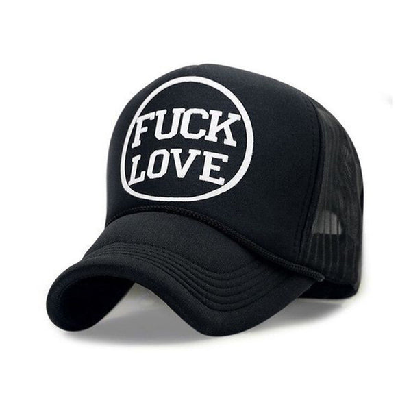 1love2hugs3kisses Baseball Mesh Cap Black F*CK LOVE Black