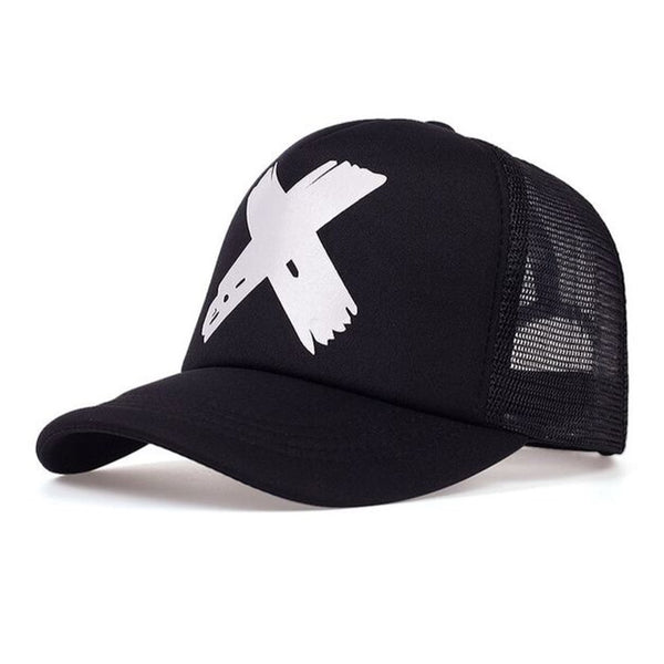 1love2hugs3kisses Baseball Mesh Cap Black Cross White