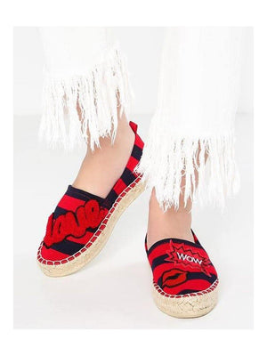 Colors Of California Espadrilles Striped Red Blue - 1love2hugs3kisses Ibiza