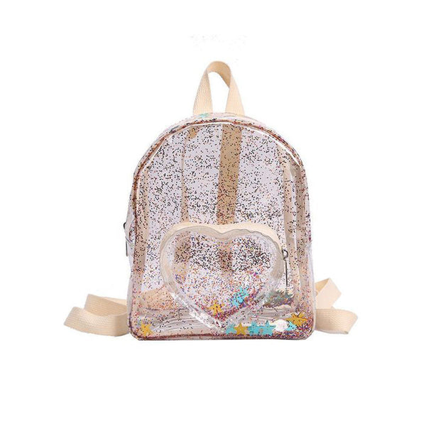 1love2hugs3kisses Glitter Heart Backpack Pink